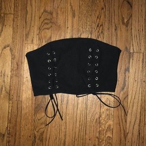 Cropped Black Tube Top